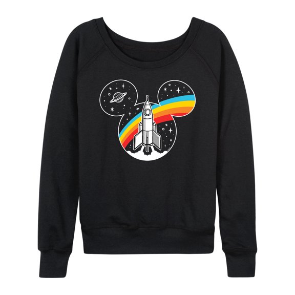 Mickey & Friends - Mickey Head Retro Space - Women's Lightweight French Terry Long Sleeve Shirt