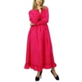 thumbnail image 3 of Bimba Women's Cotton Smocked Waist Long Casual Maxi Dress, 3 of 9