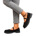 thumbnail image 6 of IEMIEMIEM Mary Jane Shoes Women Suede Ballet Flats Platform Non-Slip Classics Round Toe Ankle Buckle Strap Comfort Casual Dress Work Mary Jane Flat Shoes Black 7.5 Wide, 6 of 7