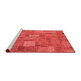 thumbnail image 2 of Ahgly Company Machine Washable Indoor Square Patchwork Red Transitional Area Rugs, 3' Square, 2 of 4