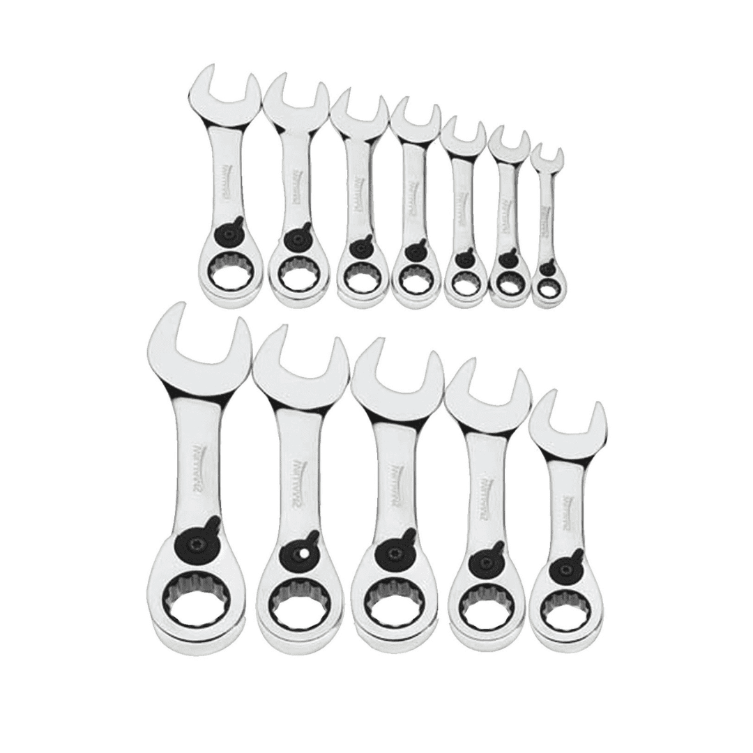 Snap-on Industrial Brands MWS-12RCS Williams Combo Ratchet Wrench Set, Stubby