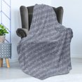 thumbnail image 4 of Grey Soft Flannel Fleece Throw Blanket, Piano Music Clay Motif Various Notes Beats Melody Rhythm Harmony Jazz, Cozy Plush for Indoor and Outdoor Use, 70" x 90", Pale Lavender, by Ambesonne, 4 of 5