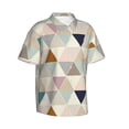 thumbnail image 2 of Color Triangle Hawaiian Shirts For Men, Summer Short-Sleeve Relaxed-Fit Button-Down Shirts Small, 2 of 9