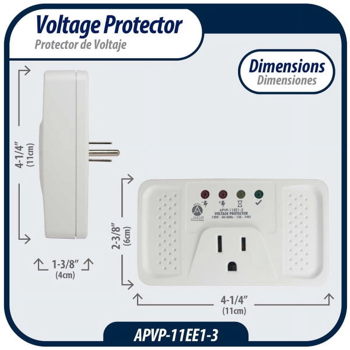 Appli Parts APVP-11EE1-3 120 V Voltage Surge Protector for Refrigerators, 50/60 Hz, 12 A, 140 joules, regulator with time delay works with all electronic appliance brands