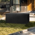 thumbnail image 3 of Dextrus 220 Gallon Extra-Large Resin Deck Box, Black Waterproof Storage Container, Lockable Deck Box with Removable Divider for Garden Tools, Pool Accessories & Outdoor Furniture Essentials, 3 of 8