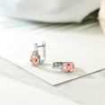 thumbnail image 4 of Gem Stone King 925 Sterling Silver Peach Nano Morganite and White Topaz Earrings for Women (4.17 Cttw, Gemstone October Birthstone, Oval 9X7MM), 4 of 4