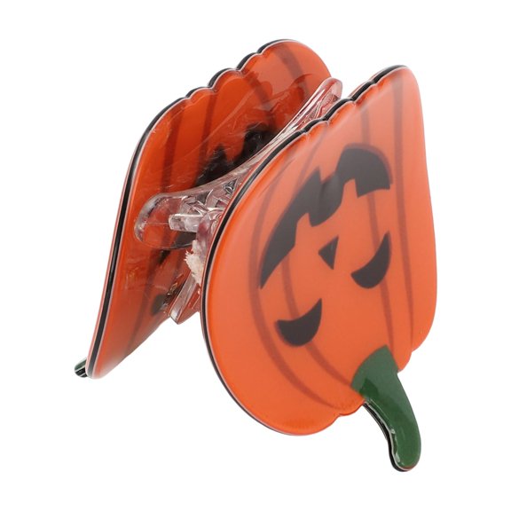 1pc  Pumpkin-Smiley Face Hair Clips for Women 2.36" Length Black Orange
