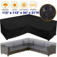 thumbnail image 1 of SHELTUSE Funda para Sofá Seccional para Exteriores de Alta Resistencia, Funda para Muebles de Patio 420D Resistente Al Agua, 112'' x 112'' x 34'' x 31''h, Negro, 1 of 8