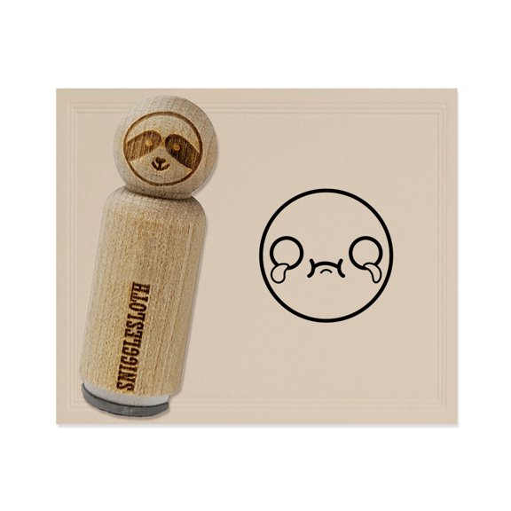Kawaii Cute Crying Face Rubber Stamp for Scrapbooking Crafting Stamping - Small 3/4 Inch