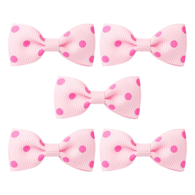 Chien de Compagnie Chiot Points Modèle Bowknot Toilettage Épingle à Cheveux Barrette Clip 5 Pcs Rose