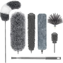 Microfiber Duster, 7PCS with Detachable Extension Pole(Stainless Steel) 30-100" Duster Cleaning Kit