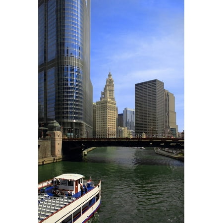 LAMINATED POSTER Downtown City Chicago River Riverboat Cruise Poster Print 24 x (Best Chicago River Cruise)