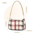 thumbnail image 3 of FORMRS Womens Shoulder Bag with Chain Strap Clutch Purse Cute Tote Handbag, Red Tartan, 3 of 7