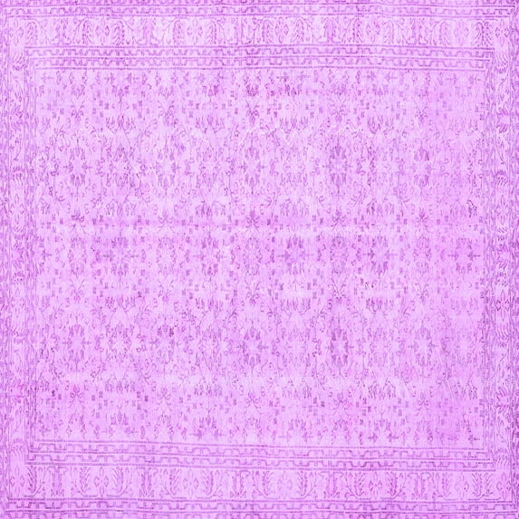 Ahgly Company Indoor Square Persian Purple Traditional Area Rugs, 4' Square