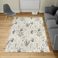 thumbnail image 2 of Floral Turkish Area Rug, Vintage Garden Plants Herbs Flowers Botanical Classic Design Illustration, Soft Carpet for Living Room Decor with Distressed Look, 2.6' x 5', Dark Grey, by Ambesonne, 2 of 4