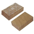 thumbnail image 3 of IBA Indianbeautifulart Textile Printing Block Floral Border Hand Carved Wooden Stamp Wood Block Printing Textile Stamps For Fabric/ Pottery Blocks-5 Inch, 3 of 6