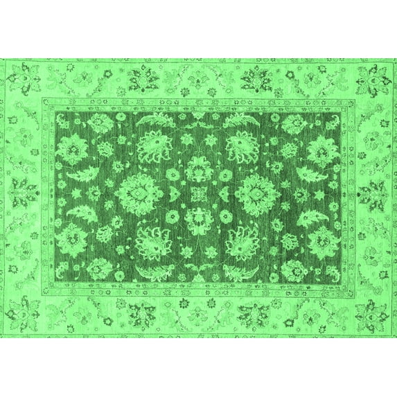 Ahgly Company Indoor Rectangle Oriental Emerald Green Traditional Area Rugs, 3' x 5'