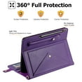 thumbnail image 6 of TECH CIRCLE Case for Samsung Galaxy Tab S9 FE 10.9",Galaxy Tab S9/S8/S7 Case 11",PU Leather Business Stand Protective Cover S Pen Holder Card Slots Shoulder Hand Strap Handbag Wallet Cover,Purple, 6 of 6