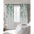 thumbnail image 4 of Green Leaves Kitchen Curtains Modern Simple Country Spring Pastoral Vines Cafe Short Curtains for Bathroom Blackout Window Curtain Small Window Treatment Drapes for Bedroom Living Room 27.5"x39"x2, 4 of 9