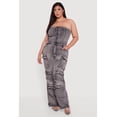 thumbnail image 2 of Women's Plus Size Acid Wash Cargo Pocket Button Front Jumpsuit, 2 of 4