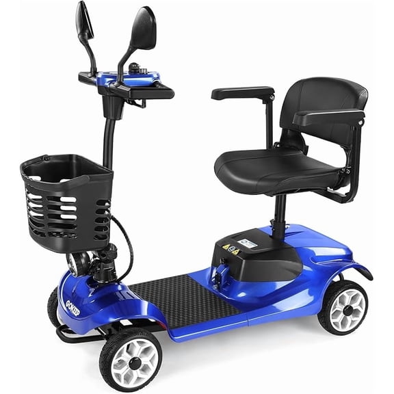GOKEEP Mobility Scooters for Adults,4 Wheel Folding Adult Mobility Scooter with Removable Battery, Compact Heavy Duty Mobile for Travel