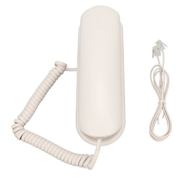 Teléfono de pared multifunción con botones grandes, rellamada, función de silencio, teléfono de pared con cable para el hogar, oficina, hotel, blanco