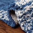 thumbnail image 4 of Modern Diamond Plush Polypropylene Indoor Shag Area Rug with Fringe - 5' x 7’, Cream/Blue, 4 of 10