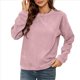 thumbnail image 2 of Sudadera Holgada de con Cuello Redondo para Mujer, Larga, Hombros Caídos, Estilo Casual, , para Otoño Rosa M, 2 of 9