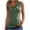 Army Green, variant on Women's Cowl Neck Sleeveless Ruched Waist Fitted Cami Tank Top Size S-XXXL