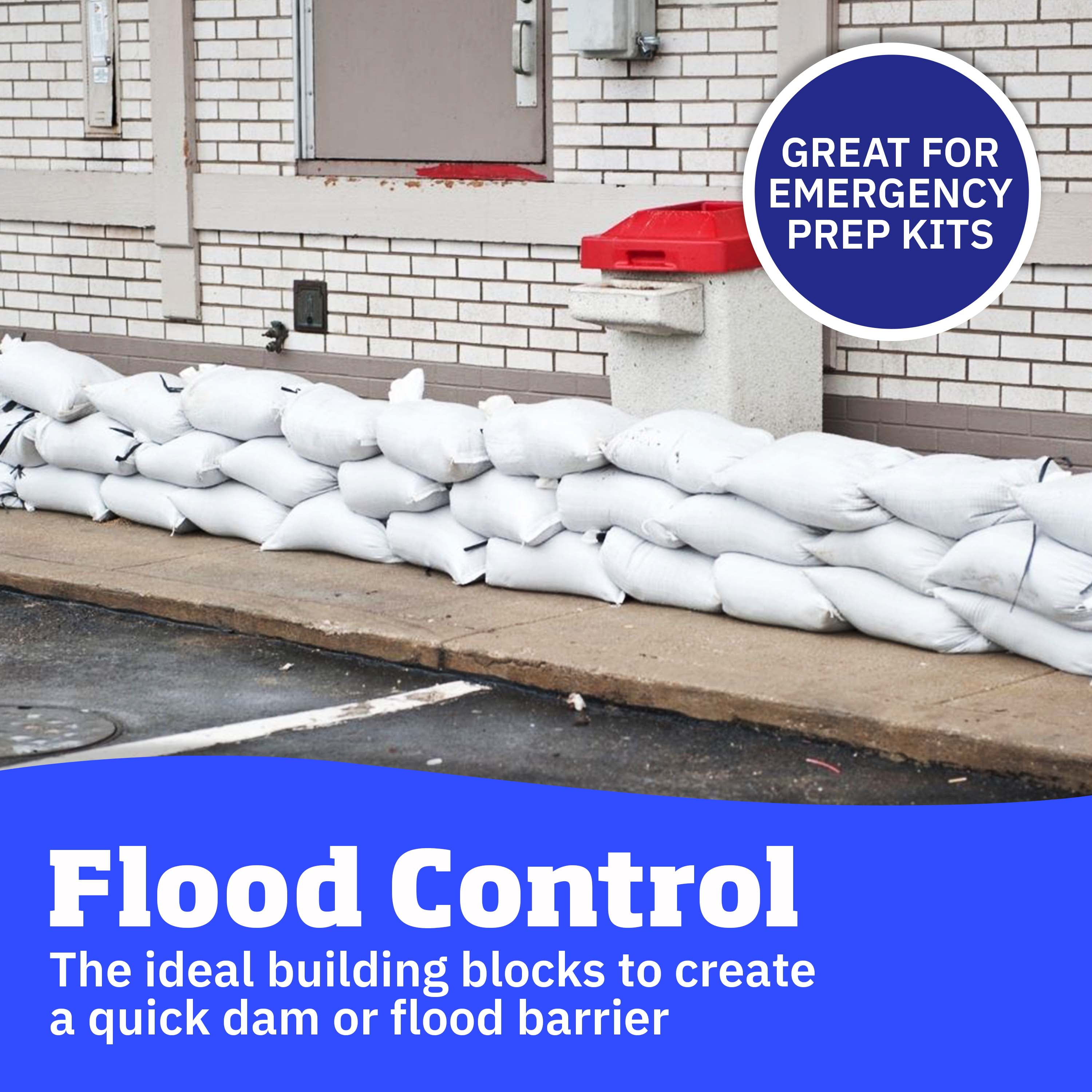 DURASACK® Sand Bags with Tie Strings, Heavy Duty, 15" x 27", White, 25 Count