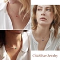 thumbnail image 4 of ChicSilver Solid 925 Sterling Silver Round Birthstone Necklace for Women Solitaire 1Carat (6.5mm) Cubic Zirconia Dainty Choker Necklace Christmas Valentines Birthday Graduation Gifts for Her, 4 of 10