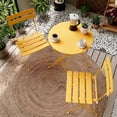 thumbnail image 3 of KAMEROUT 3-Piece Folding Bistro Set with 2 Chairs and 1 Table for Patio, Yard, Yellow, 3 of 7