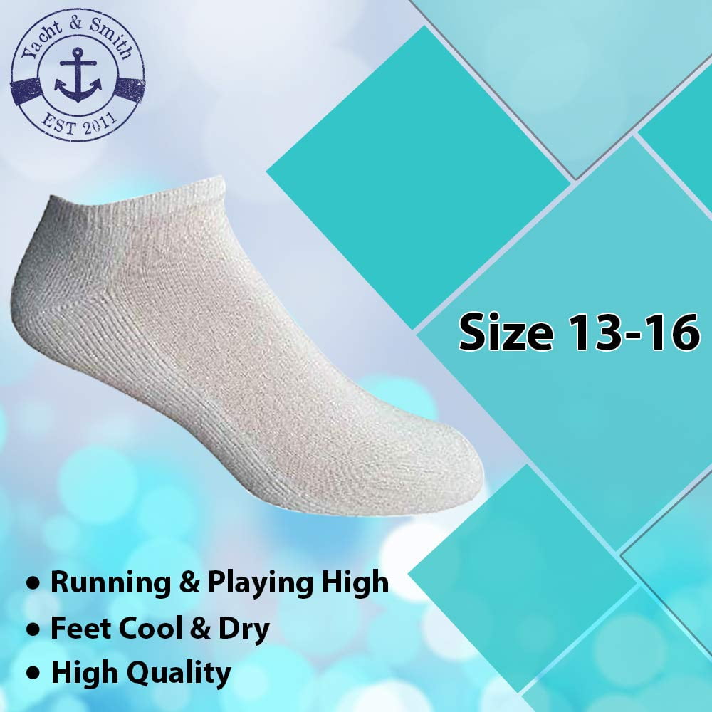 Yacht & Smith Mens Wholesale Bulk No Show Ankle Socks, Big And Tall Cotton Sport Athletic Sock Size 13-16