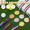 thumbnail image 5 of Uxcell 2" Metal Award Medals, 3 Pcs Winner Medals with Neck Ribbon for Competitions, Silver (Basketball Style), 5 of 7