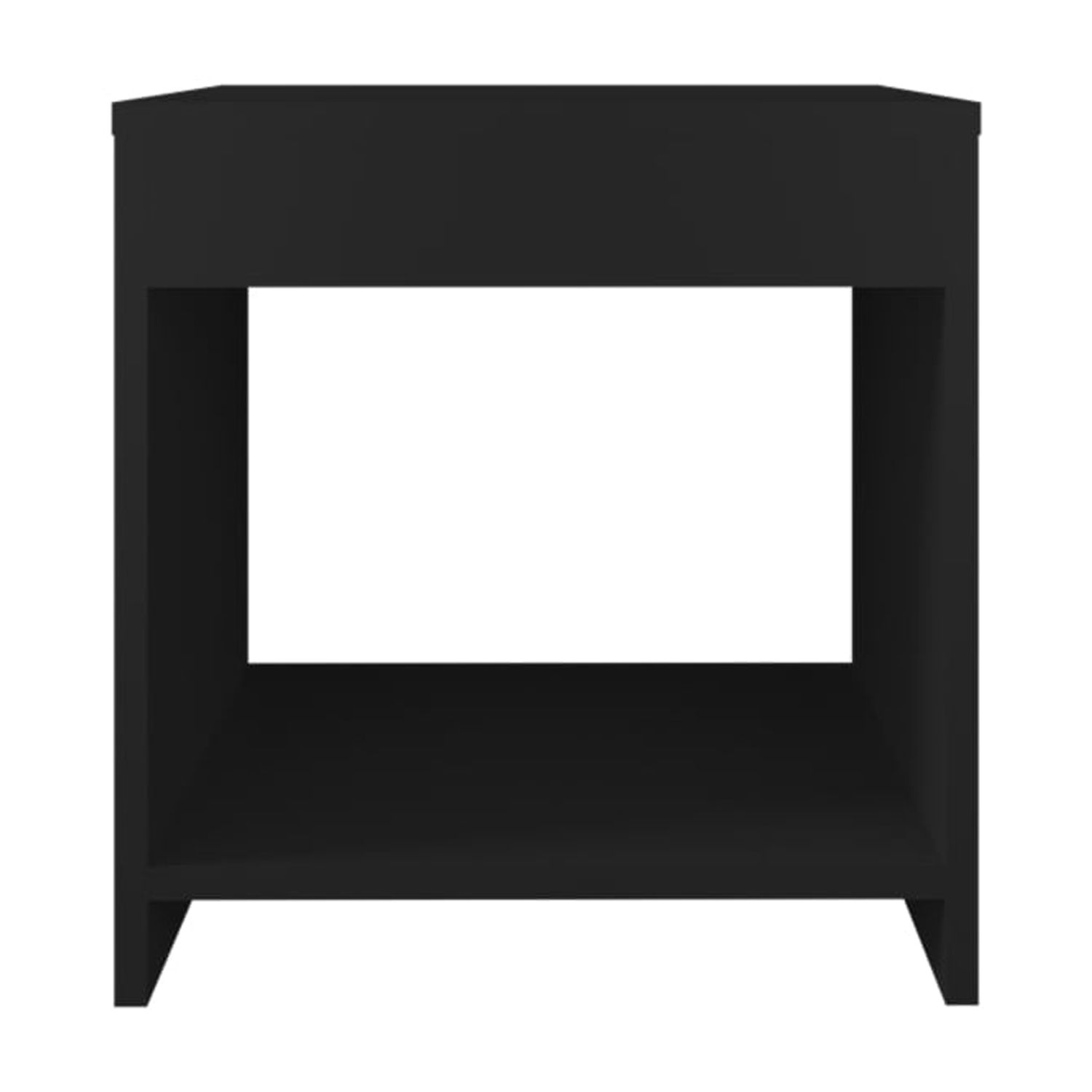 Night Table 16.5"H, Black with Spacious Shelf Ideal for Small Bedrooms