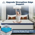 thumbnail image 4 of Twin Mattress 12", HSUNNS Hybrid Mattress with Gel Memory Foam and Independent Pocket Springs, Mattress in a Box, Medium Firm, Pressure Relief & Support, White, 4 of 13