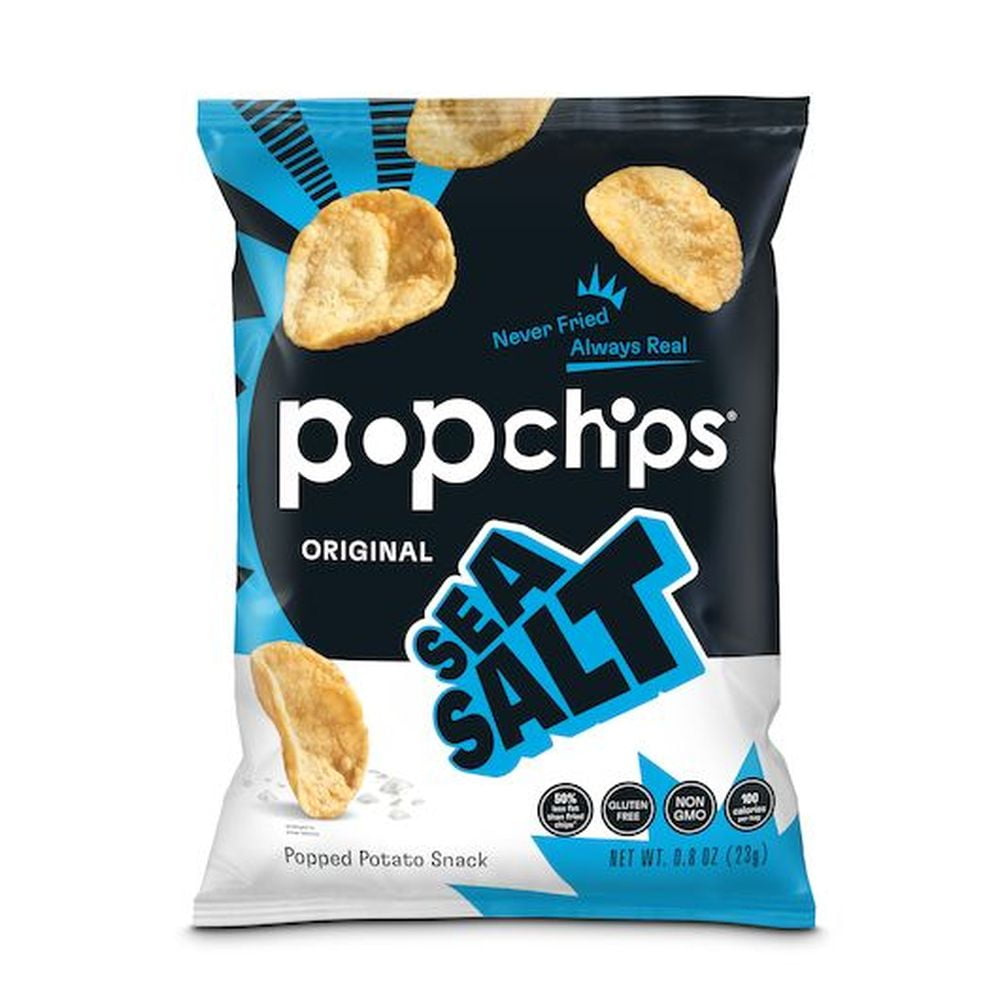 Popchips Sea Salt Popped Potato Chips, 0.8 Ounce -- 24 per Case.