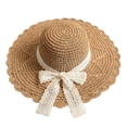 thumbnail image 1 of Sombrero de paja con circunferencia de la cabeza de 56-58 cm, sombrero de playa para la playa, sombrero de verano para mujer, sombrero para el sol con protección solar y protección, 1 of 5