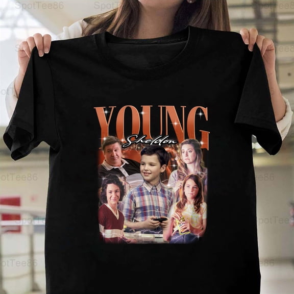 Young Sheldon Funny Retro Vintage 2000s TV Show Fan Graphic Aesthetic Unisex T-Shirt Y0067, Up to Size 5XL