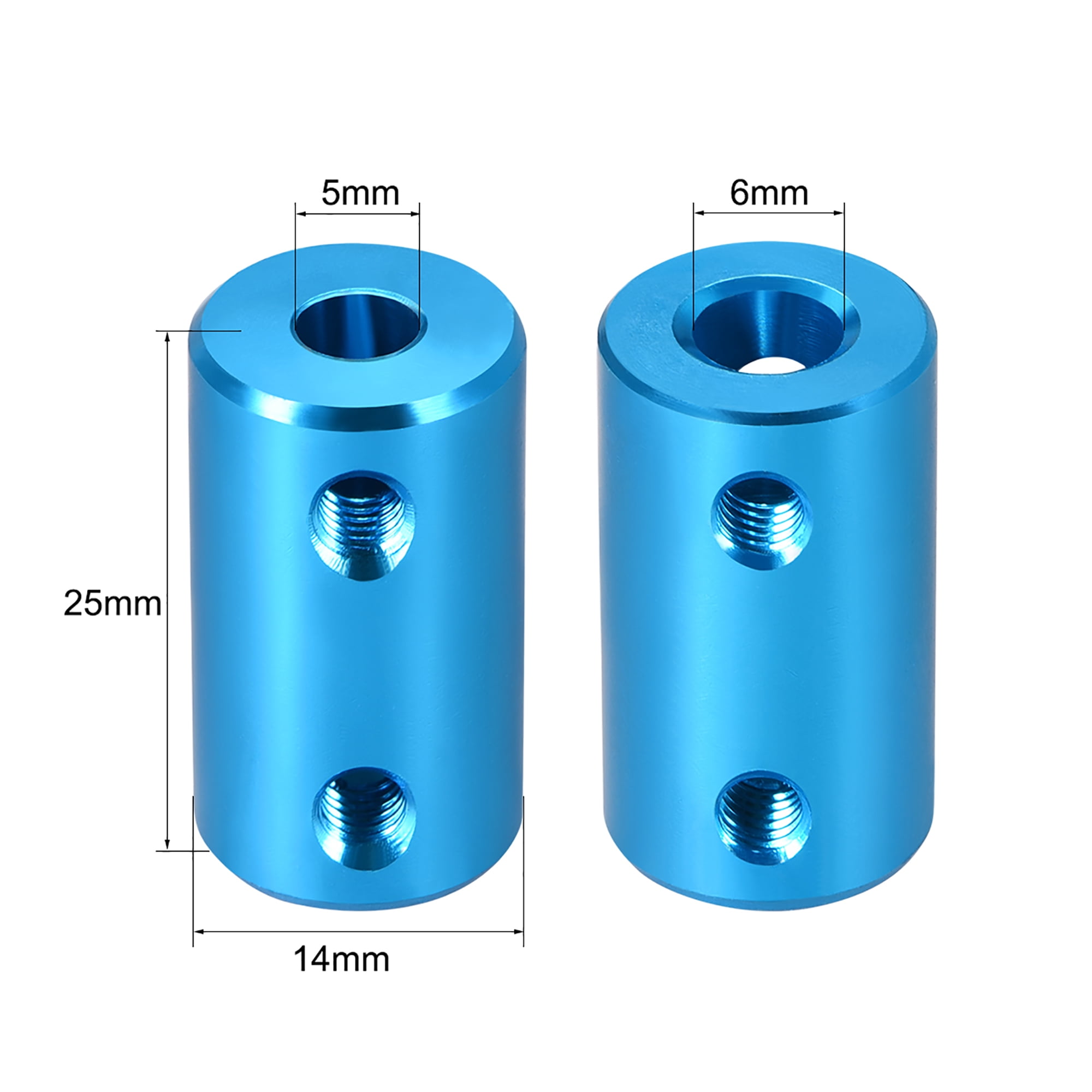 6mm to 8mm bore screw L25XD14 shaft coupling connector blue