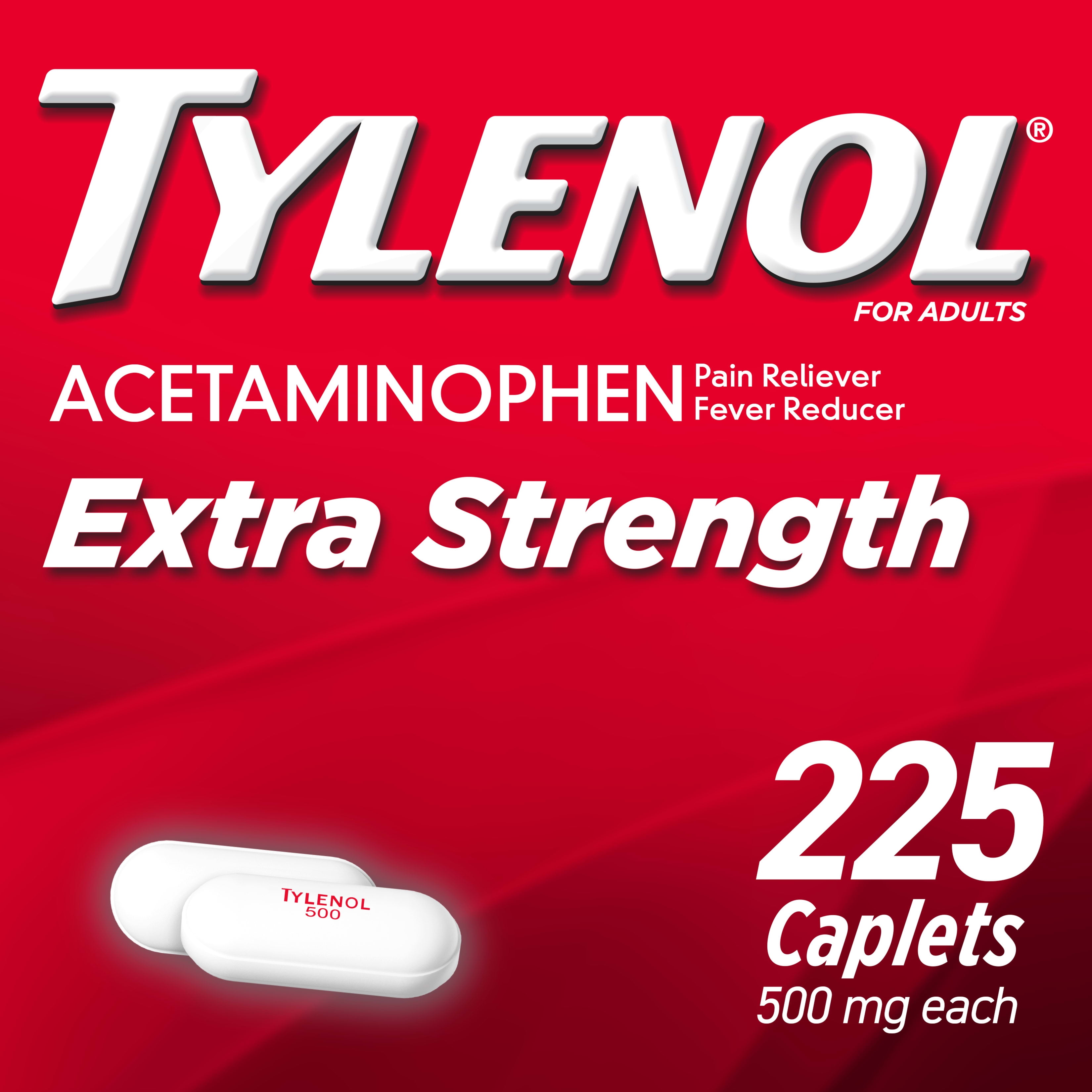 Tylenol Extra Strength Caplets with 500 mg Acetaminophen, 225 ct