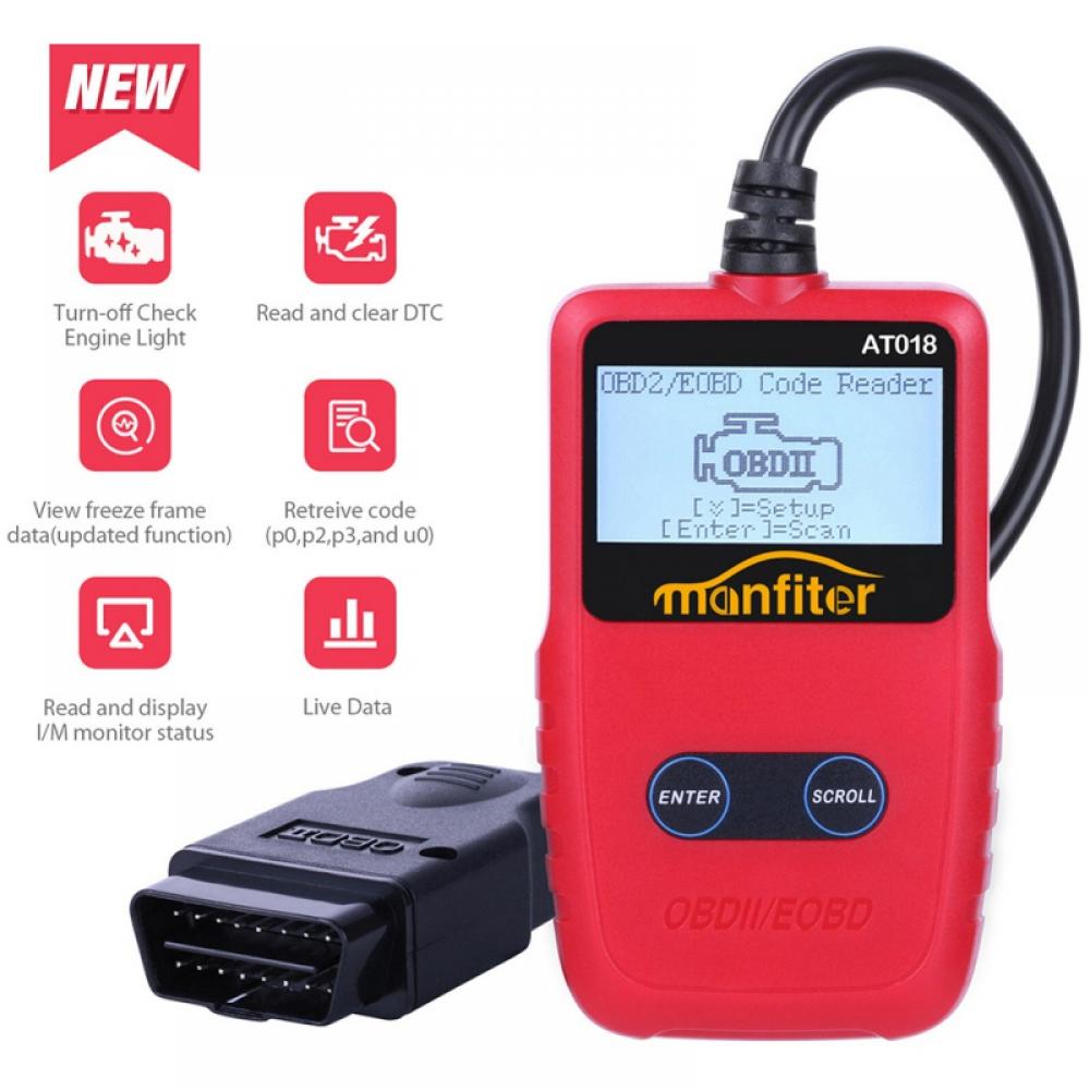 OBD2 Scanner OBD2 Reader Off Check Engine Light View Freeze Frame Data I/M Ready Smoke Check CAN OBD II Diagnostic Tool Fault Code Reader OBD 2 Scanner Tool For Cars - image 1 of 8