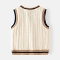 thumbnail image 7 of SHTXOZHI Boys Girls Sweater Vest Cute Uniform V Neck Sleveeless Waistcoat Toddler Kids 3-9 Years, 7 of 7