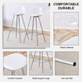 thumbnail image 4 of Clear High Bar Stools Set of 2, Modern Acrylic Counter Stools with Back and Footrest, Upholstered Counter Stools with Silver Metal Legs for Dining Room, Kitchen, Sliver, 4 of 6
