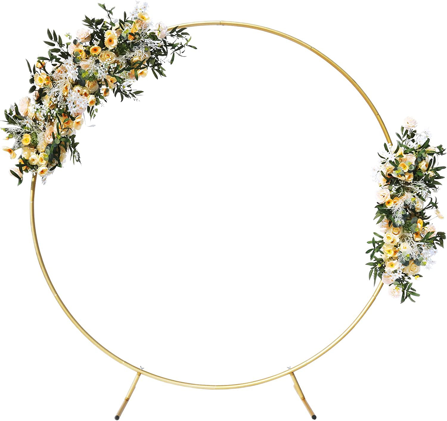 for Birthday Party Wedding and Bridal Shower Photo Background Decoration 6.7ft Aluminum Balloon Arch Kit Round Backdrop Stand Graduation Golden Circle Wedding Arch Frame 