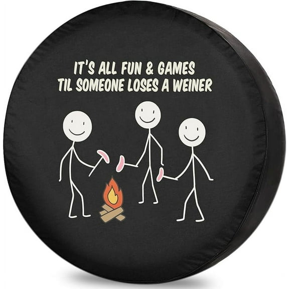 Camper Tire Covers Stickmen Funny Protectors Weatherproof Universal for Trailer RV Van SUV Truck and Travel Trailers