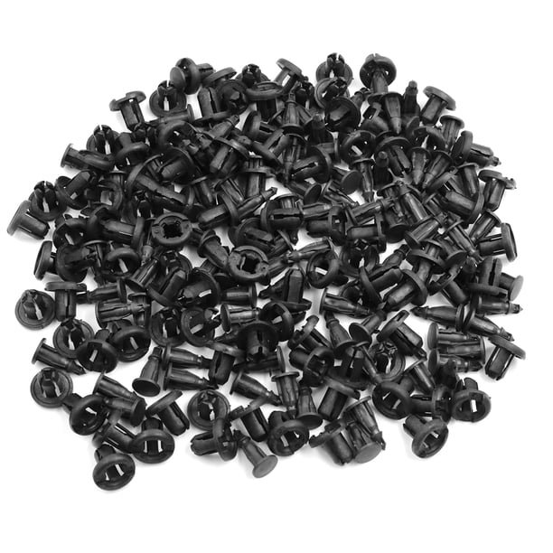 100Pcs Remache Clips de Retención Plástico Negro 11mm Agujero para Panel Puerta de Coche