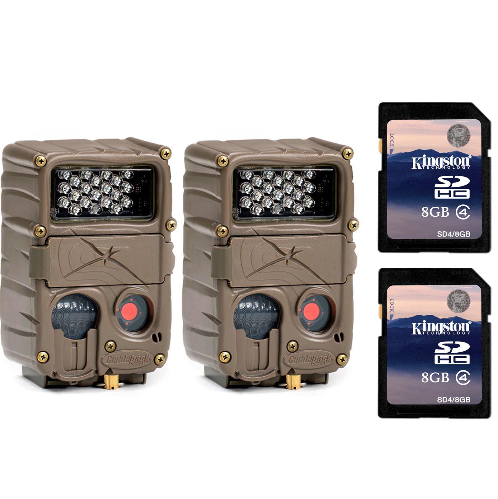(2) CUDDEBACK E2 Long Range IR Infrared 20 MP Game Hunting Cameras + SD