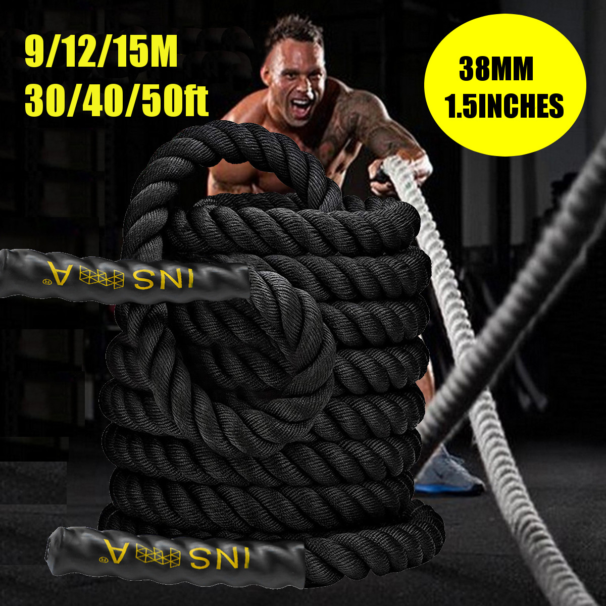 1 2 5 PCS 38mm 15m 1.5" 50ft Poly Dacron Body Power Fitness Exercise Battle Rope 1 2 5 PCS 38mm 15m 1.5" 50ft Poly Dacron Body Power Fitness Exercise Battle Rope