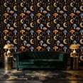 thumbnail image 6 of Magic Peel and Stick Wallpaper Gold Star Moon Mushroom Forest Black Wall Mural 17.7in x 9.8ft Self Adhesive Removable Wall Paper Renter Friendly Wallpaper for Kids Bedroom Living Room, 6 of 8